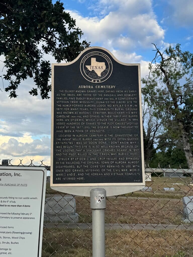 1897 Alien Gravesite – Aurora Cemetery