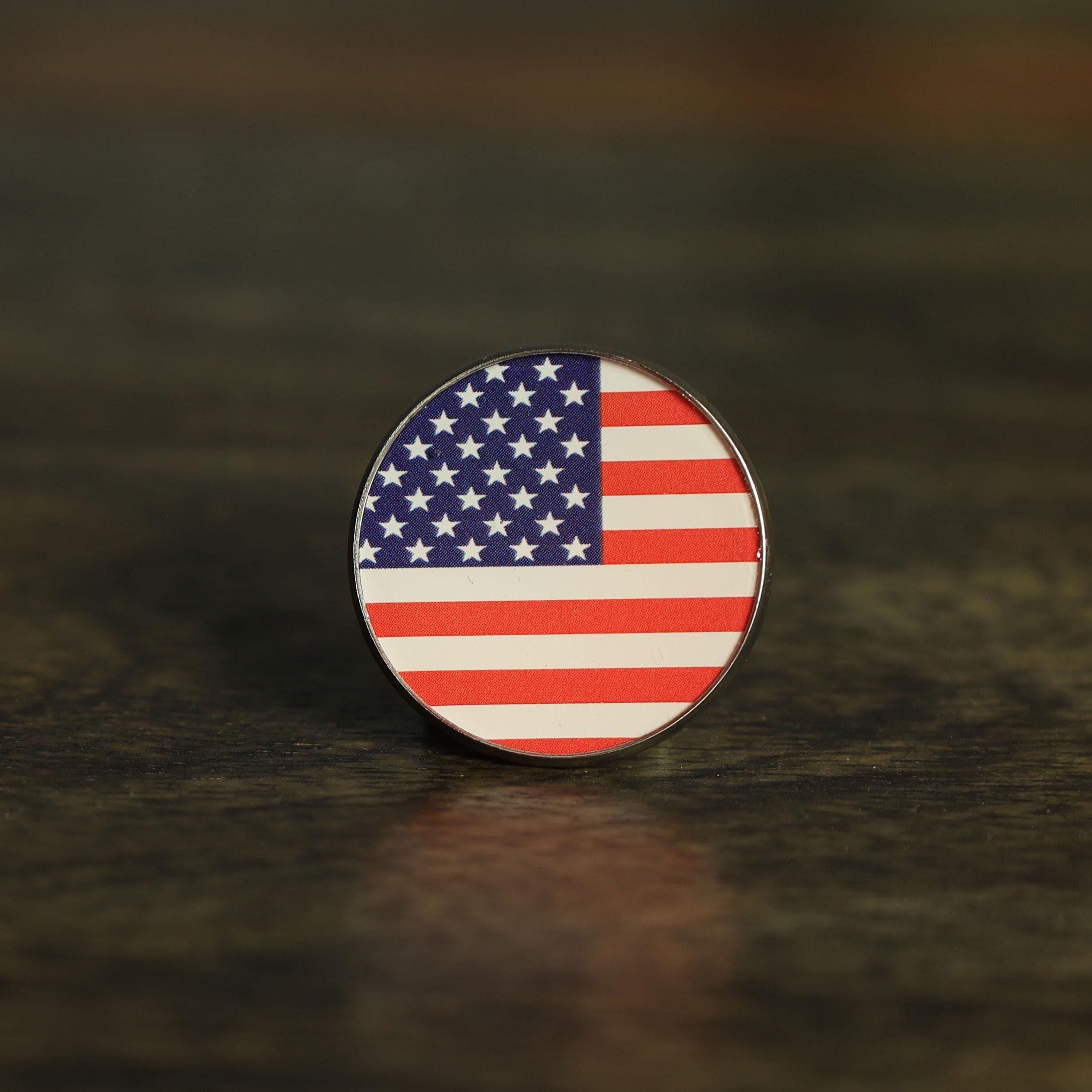 USA Flag Map 1" Lapel Pin | United States of America Flag pin 1 inch diameter | US flag pin