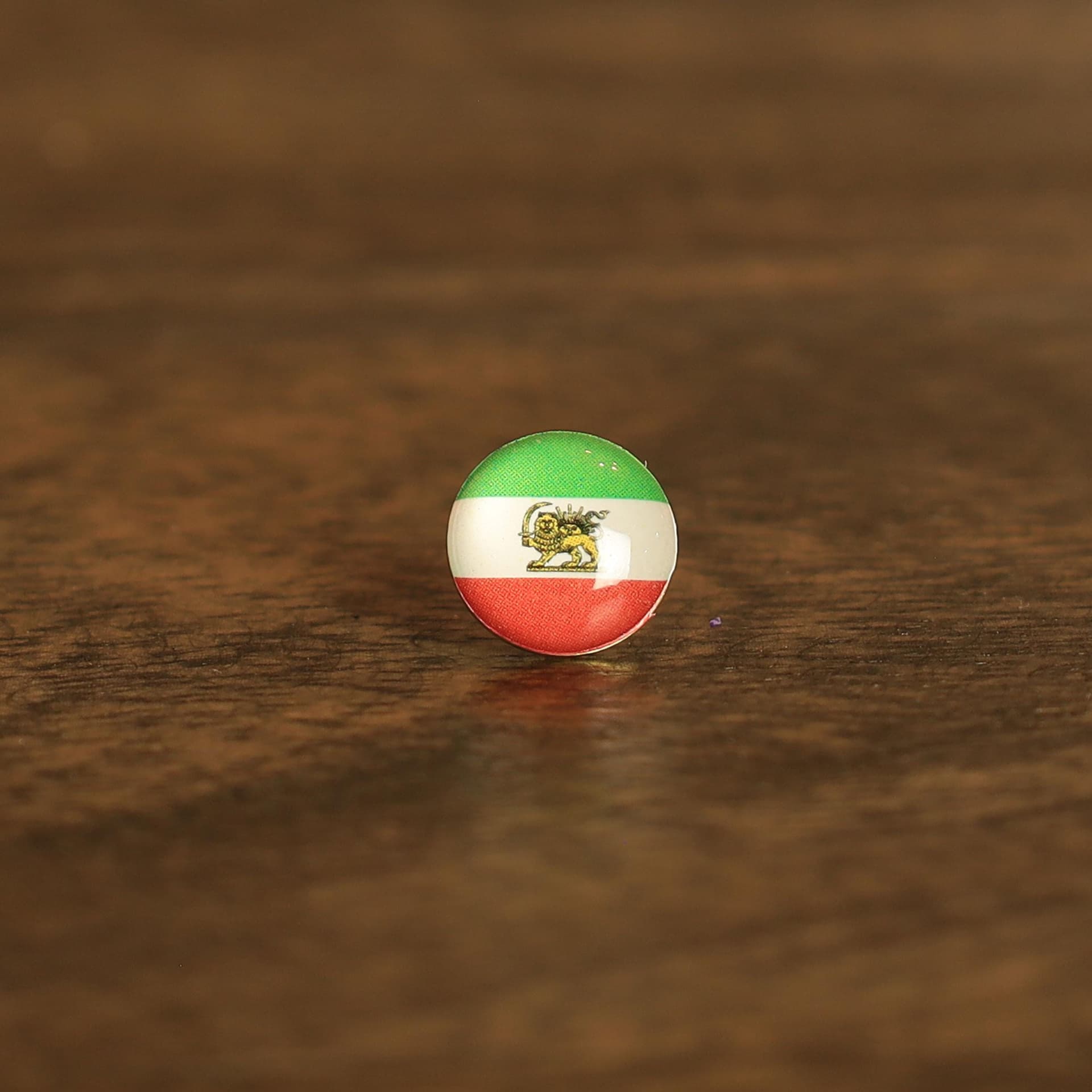 Old Lion and Sun Iran Flag Map Pin | Old historical Iran Flag push pin | Iran map pin for wood map