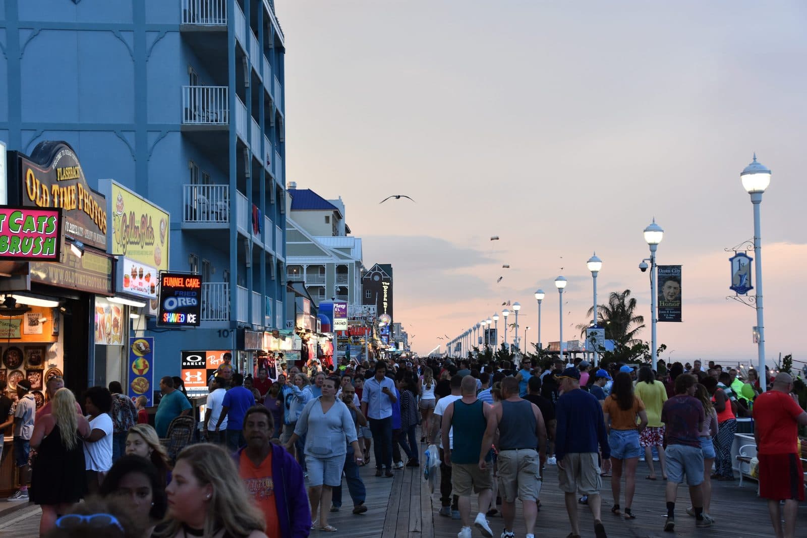 The boardwalk in Ocean City, Maryland