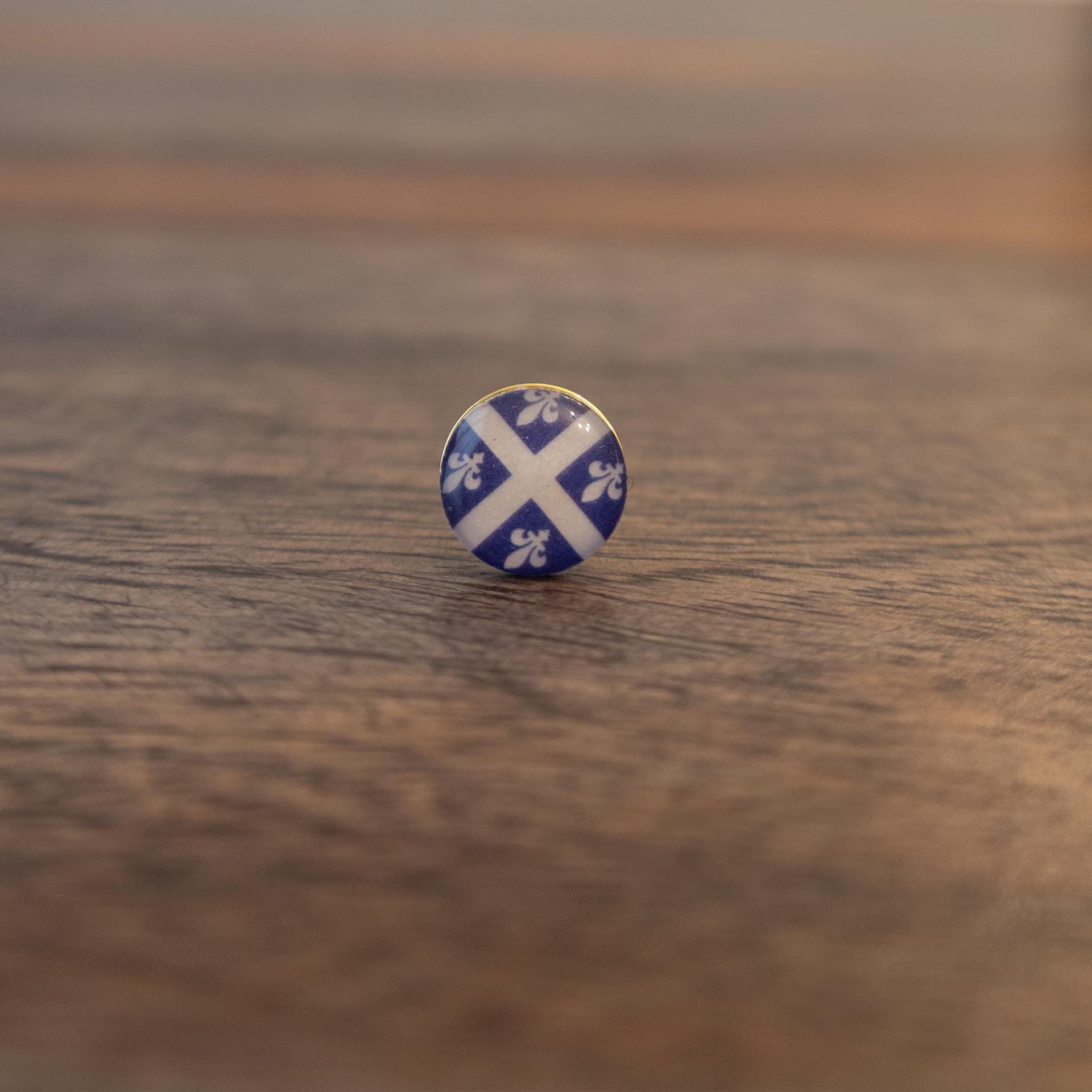 Quebec Flag Map Pin | Wooden Travel Map Pin