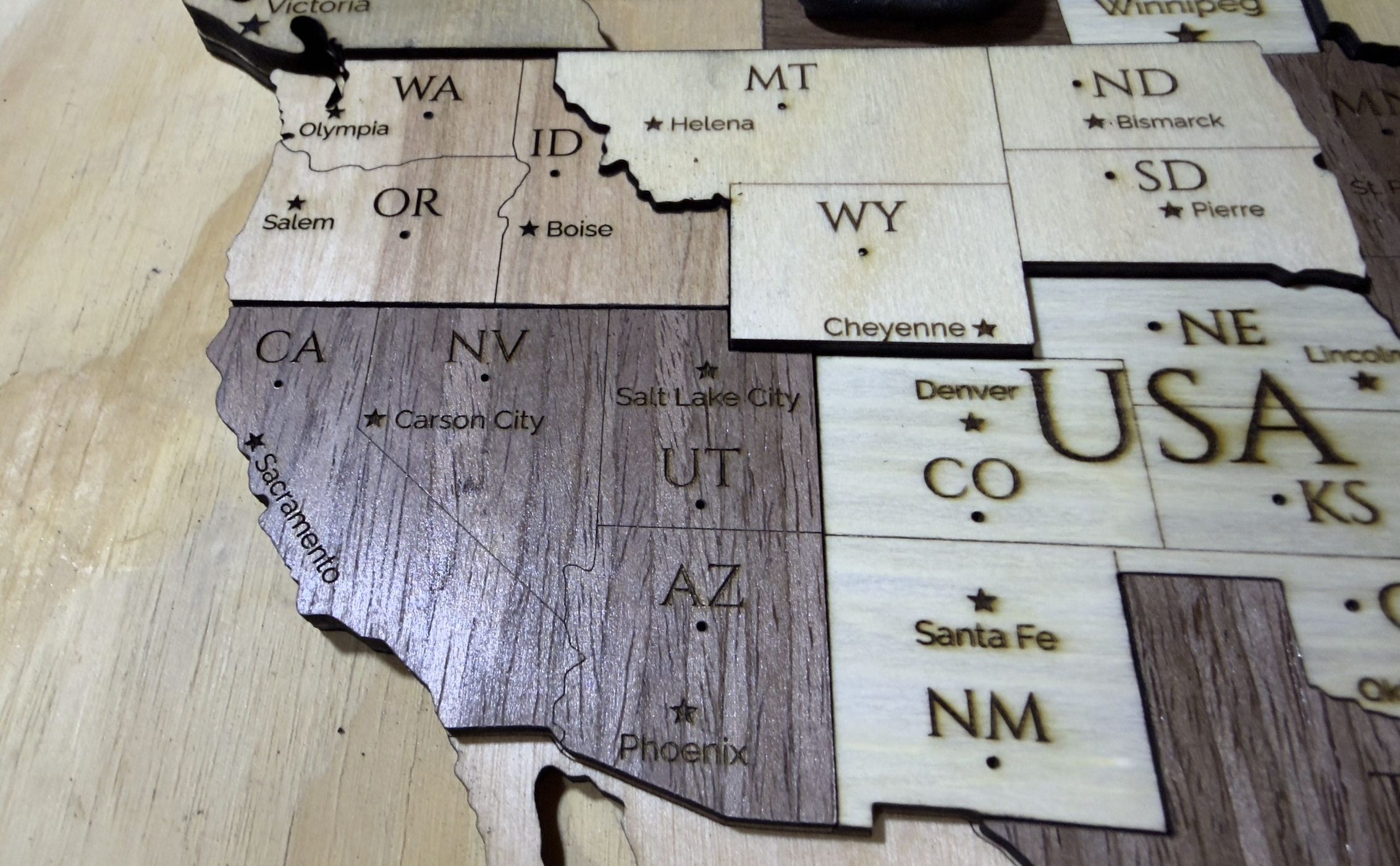 custom wooden maps
