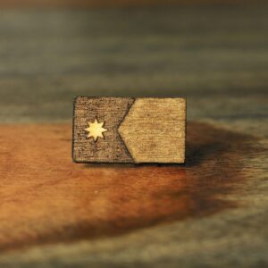 Wooden Minnesota Flag Lapel Pin | Minnesota New North Star Flag Pin | Minnesota Lapel Pin made from wood