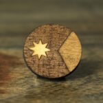 Wooden Minnesota Round Flag Lapel Pin | Minnesota Circle Flag Pin | Minnesota Lapel Pin made from wood