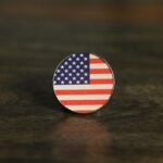 USA Flag Map 1" Lapel Pin | United States of America Flag pin 1 inch diameter | US flag pin