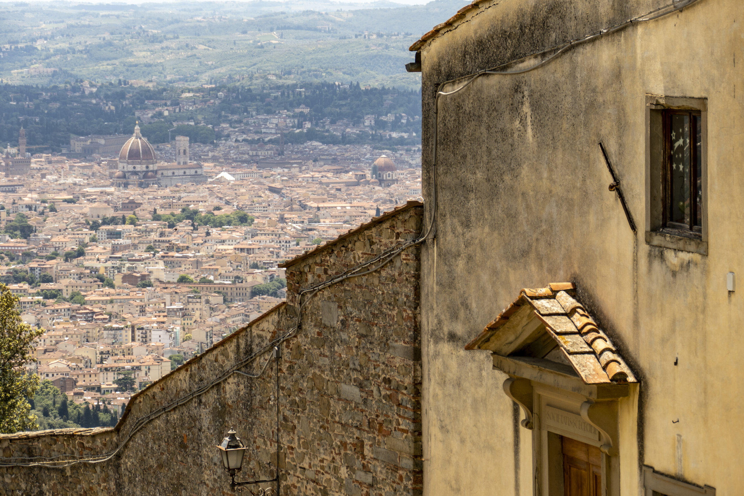 Scenic view of Florence cityscape from Fiesole, Tuscany, Italy