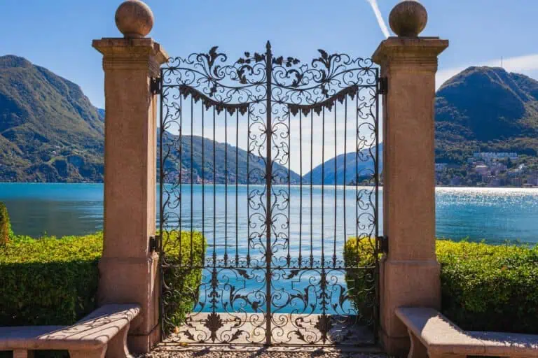 Gate on lake lugano