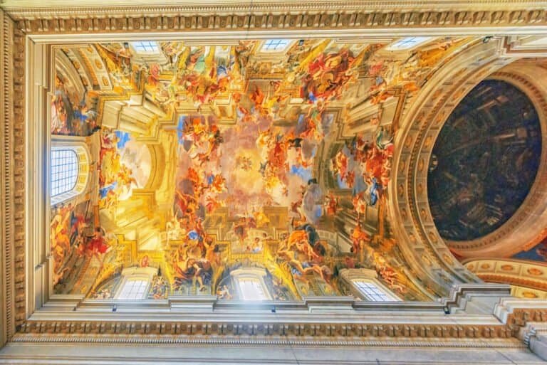Rome, italy - may 09, 2017 : inside the church of st. Ignatius of loyola at campus martius (italian: chiesa di sant'ignazio di loyola in campo marzio