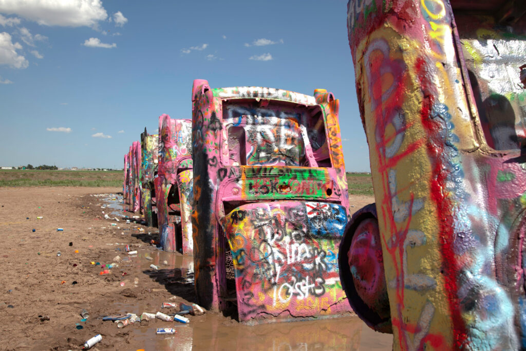 Cars at cadillac ranch in amarillo, texas