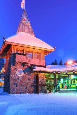 Santa claus main post office lapland scandinavia night outdoor