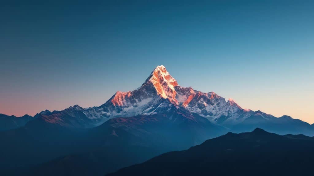 Mountain peak in himalayas, annapurna conservation area, nepal