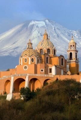 Aerial photography of orange cathedral