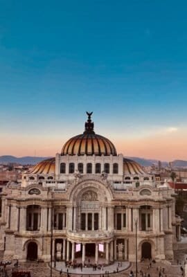 Aerial photo of dome building under blue sky at daytime