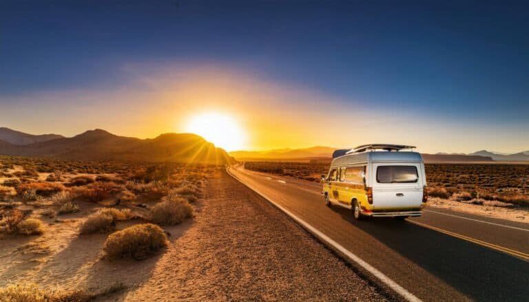 Which van models get best fuel efficiency for desert road trips in summer?