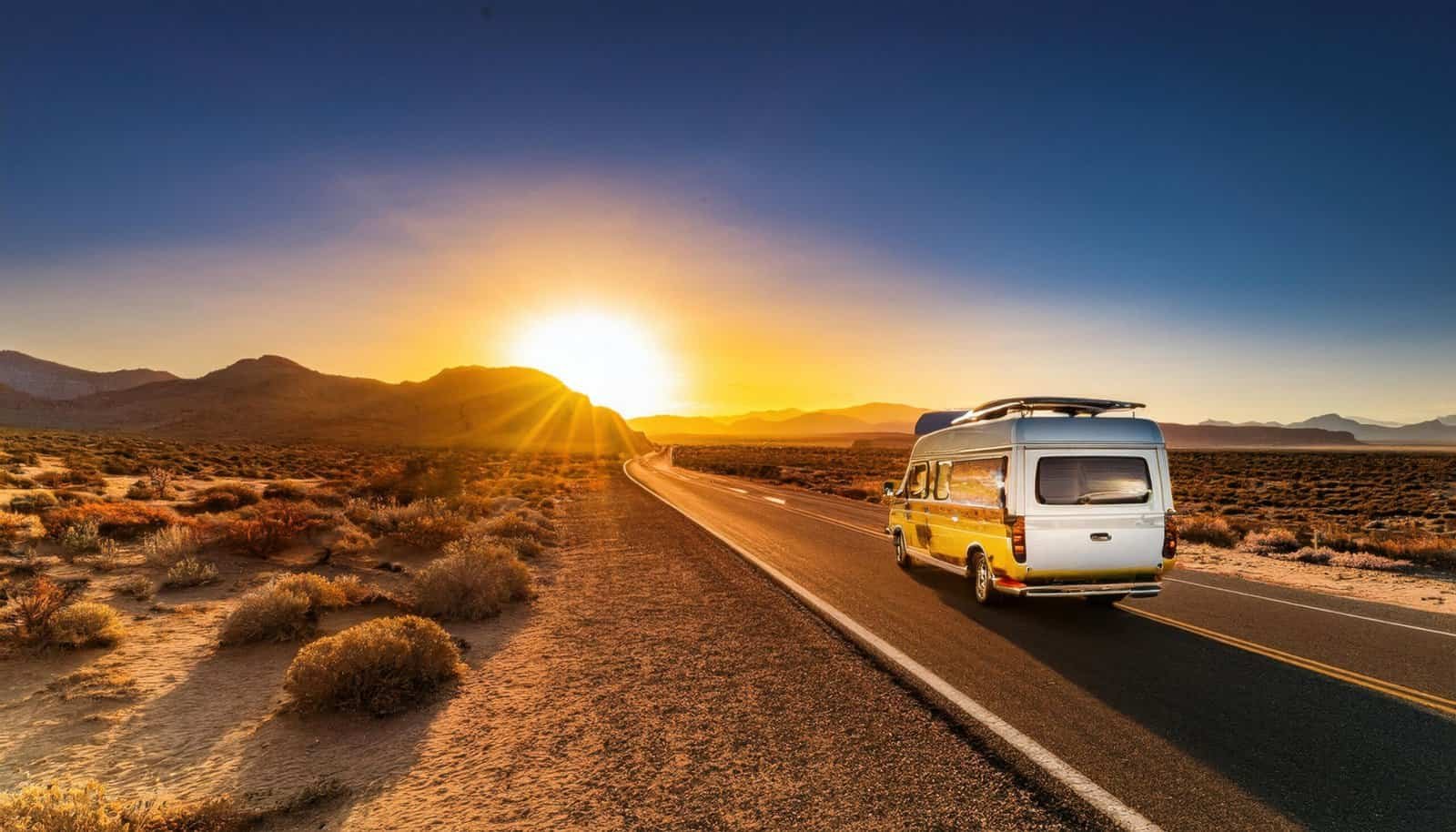 Which van models get best fuel efficiency for desert road trips in summer?