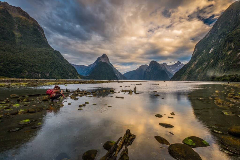 Milford sound (piopiotahi) is a famous attraction in the fiordland national park, new zealand's south